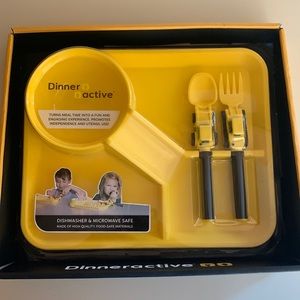 DinnerActive Construction Plate & Utensil Set for kids